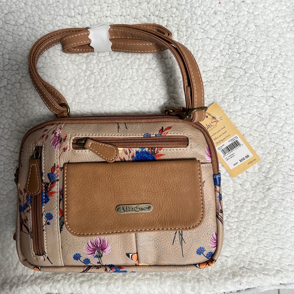 MultiSac Zippy Adjustable Crossbody-Sierra Nude New in Package💝